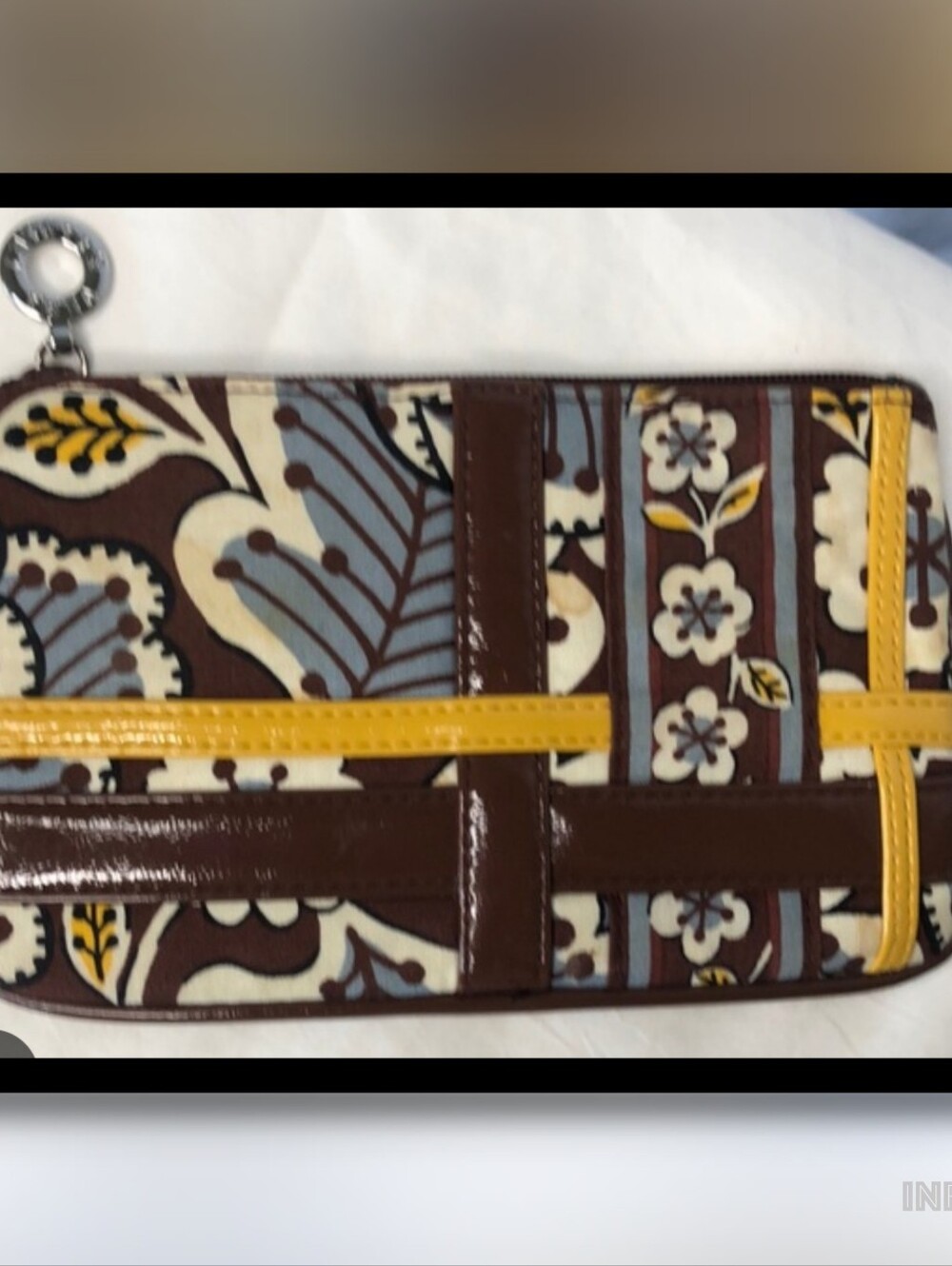 Vera Bradley Brown, Gray And  Cream Zip Pouch